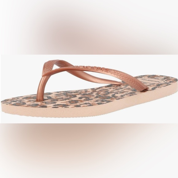 Havaianas Slim Leopard Print Flip Flops - Picture 2 of 6